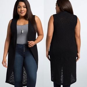 Torrid Black Knit duster vest